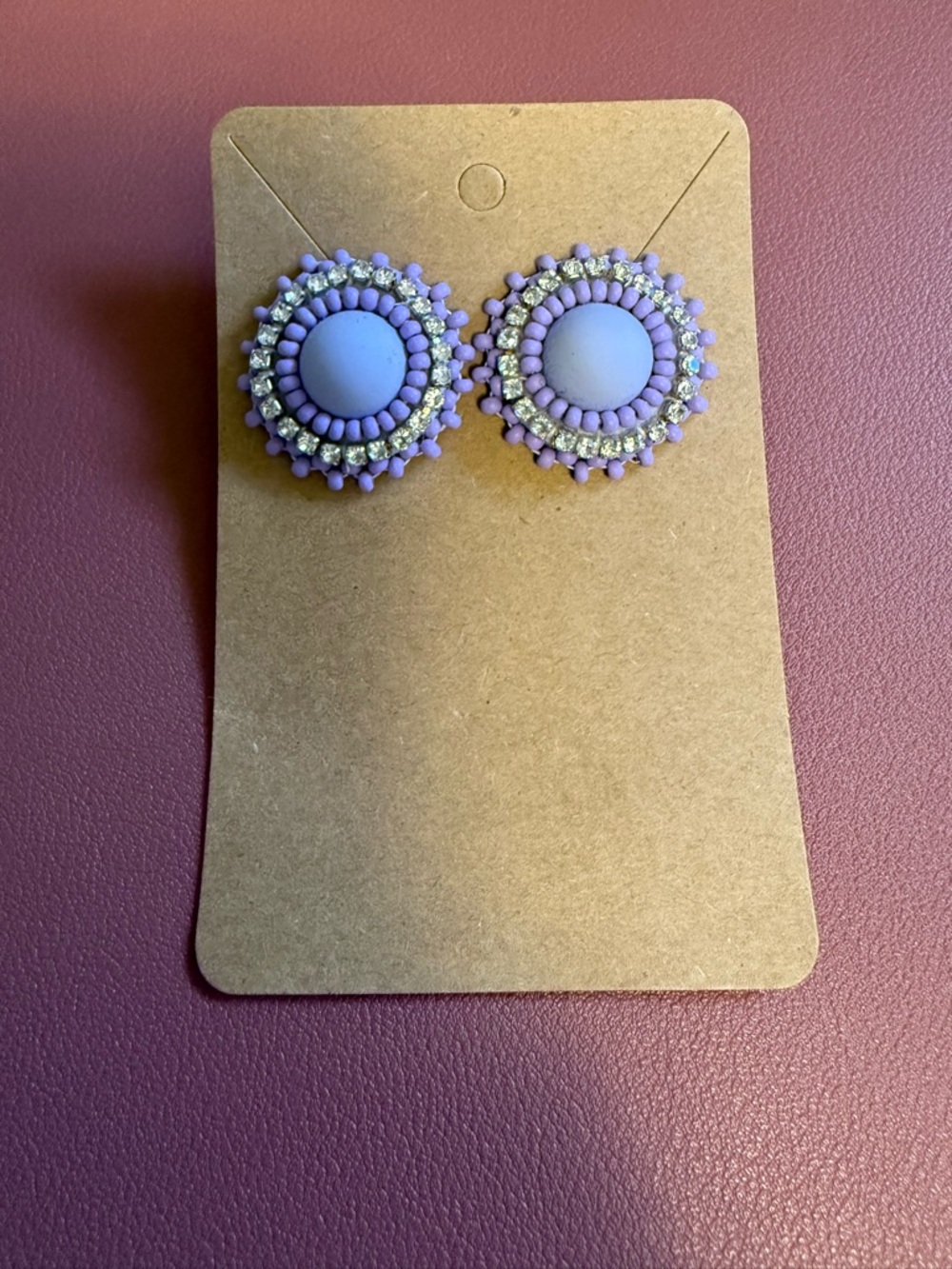 💜 Lavender Beaded Earrings hand crafted Indigenous